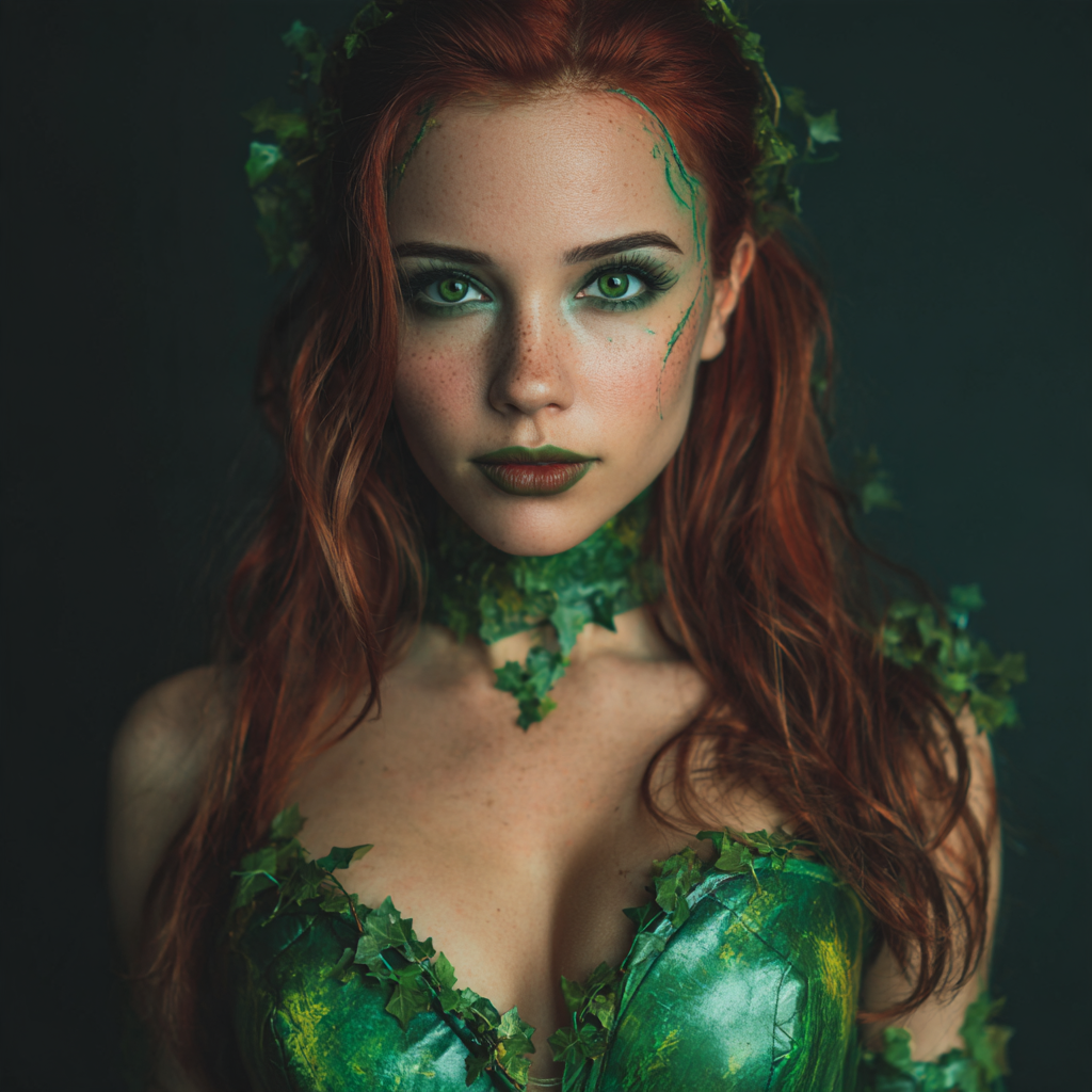 Personaje de hiedra venenosa con pupilentes verdes