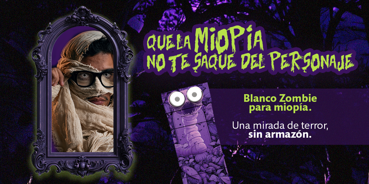 Que la miopía no te saque del personaje: Blanco Zombie para miopía, una mirada de terror sin armazón.