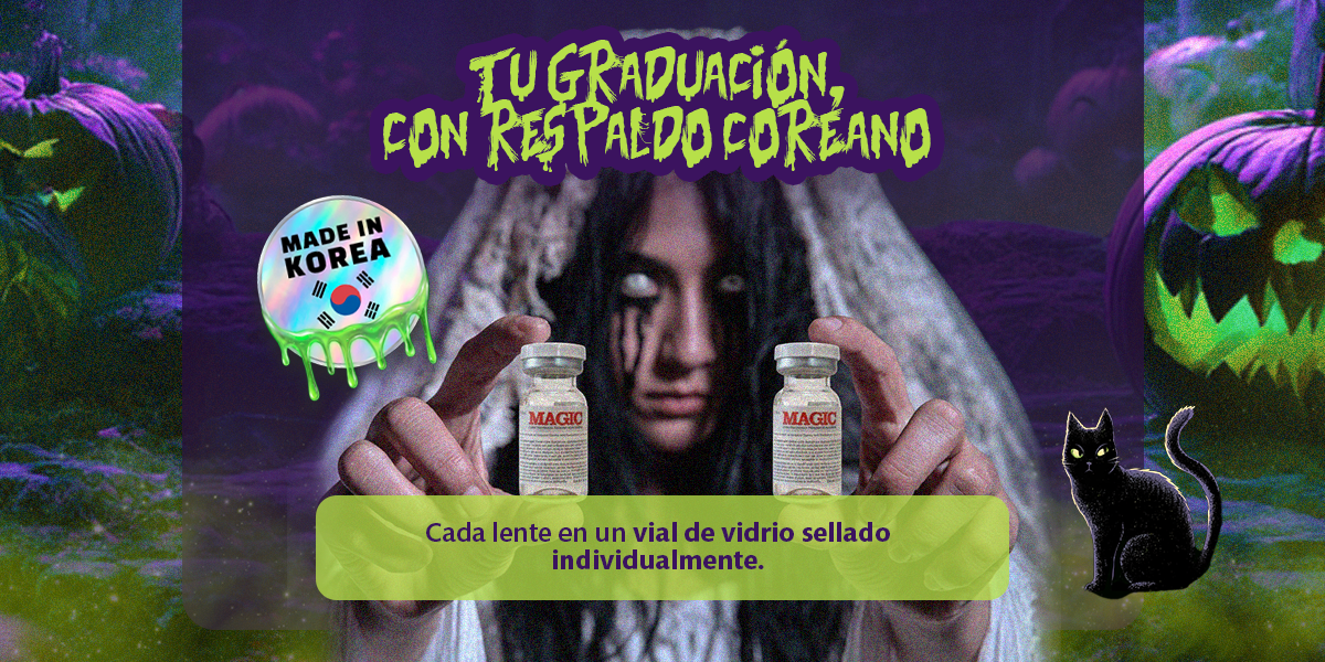 Tu graduación con respaldo coreano: cada lente llega en un vial de vidrio sellado individualmente.