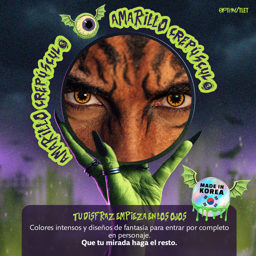 Pupilentes de fantasía Amarillo Crepúsculo de Optioutlet vistos de cerca