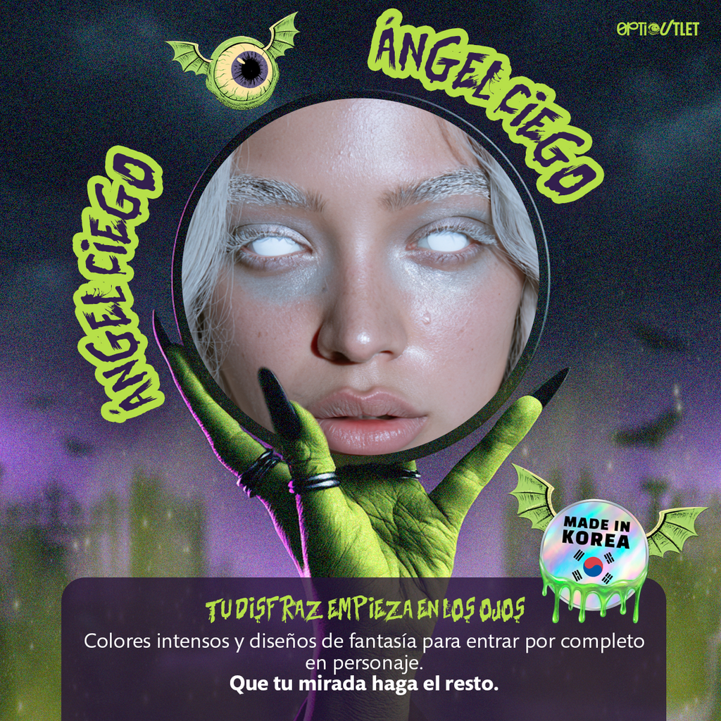 Pupilentes de fantasía Ángel Ciego de Optioutlet vistos de cerca