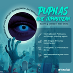 Ficha técnica de los pupilentes Azul Neón: Polimacon, 38% de agua
