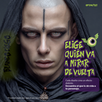 Modelo caracterizado con los pupilentes de fantasía Blanco Ciego