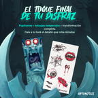 Pupilentes Rojo Crepúsculo con planilla de tatuajes temporales incluida