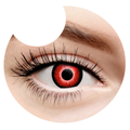 Primer plano del ojo con pupilentes Rojo Crepúsculo de Optioutlet