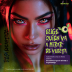 Modelo caracterizado con los pupilentes de fantasía Rosa Encantado