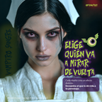 Modelo caracterizado con los pupilentes de fantasía Sangre Vampiro