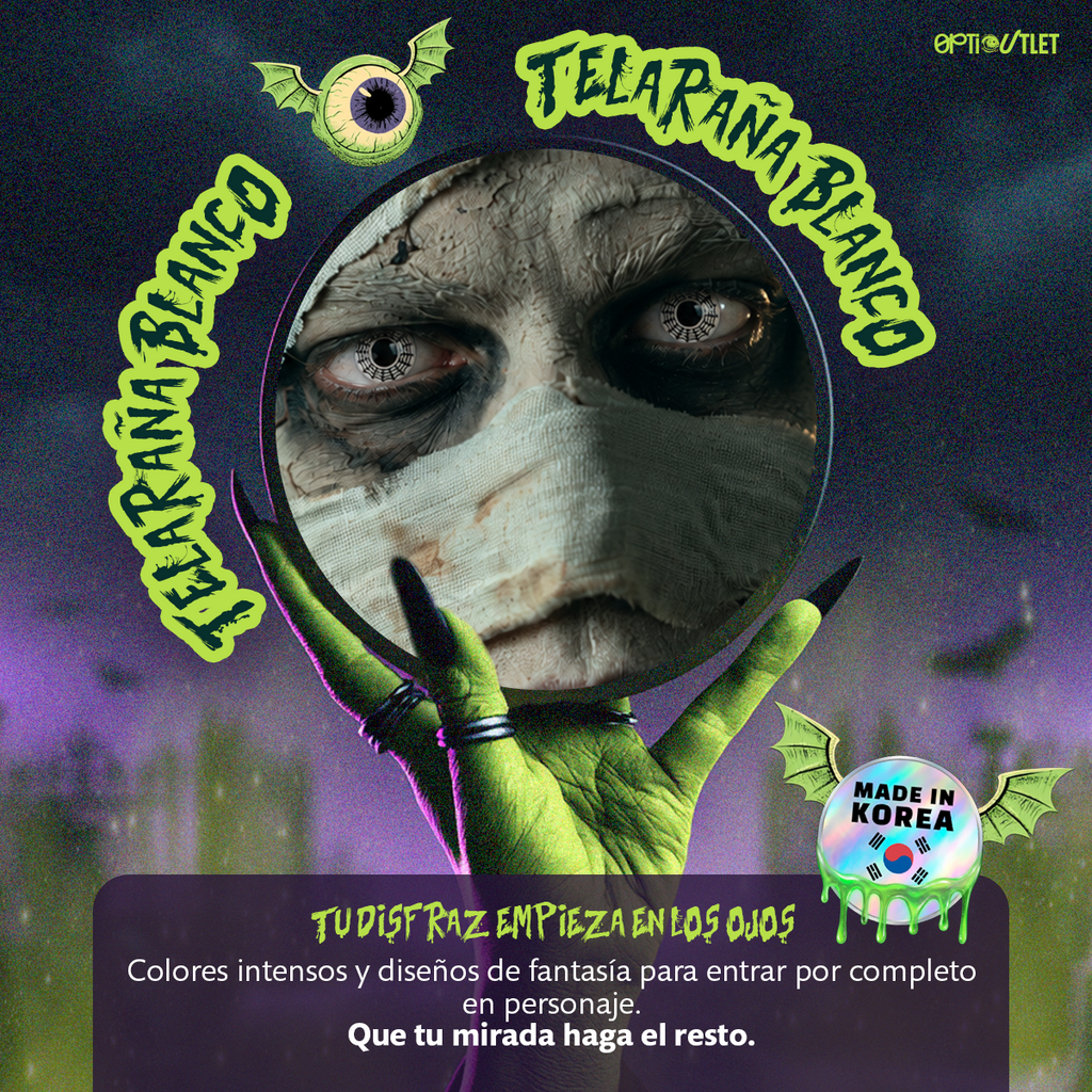 Pupilentes de fantasía Telaraña Blanco de Optioutlet vistos de cerca