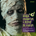 Modelo caracterizado con los pupilentes de fantasía Telaraña Blanco