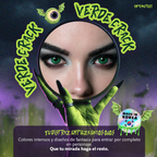 Pupilentes de fantasía Verde Crack de Optioutlet vistos de cerca