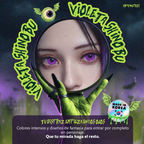 Pupilentes de fantasía Violeta Shinobu de Optioutlet vistos de cerca